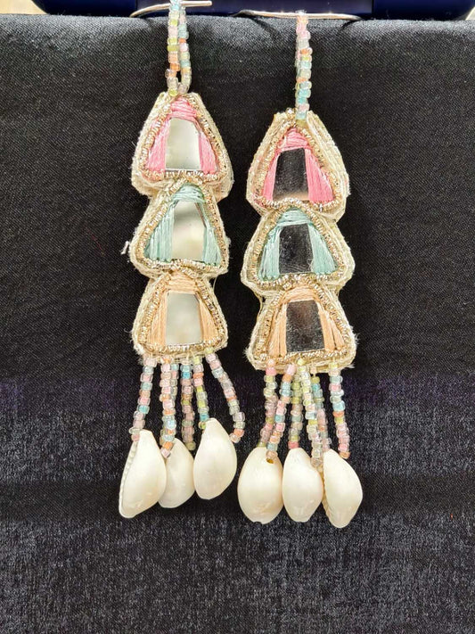 Light Multi Thread Tassels – Decorative Accessory for Blouses, Sarees, and Dupattas – Sold as a Pair (13 cm)