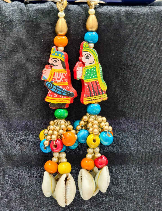 Raja Rani Beads Tassels – Decorative Accessory for Blouses, Sarees, and Dupattas – Sold as a Pair (16 cm)