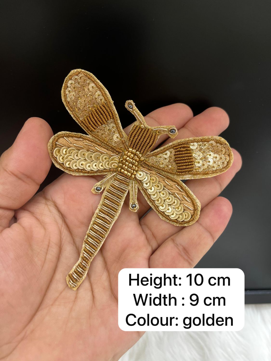 Zardozi Handmade Bee Design Patch | Decorative Embroidered Patches | Applique for Sarees, Jackets & Ethnic Wear