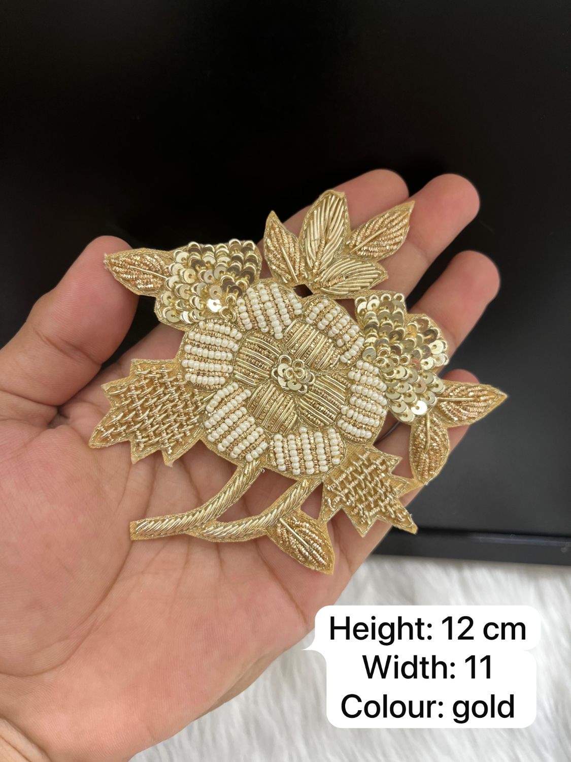 Zardozi Cutwork Flower Patch | Decorative Handcrafted Patches | Applique for Sarees, Dupattas & Ethnic Wear