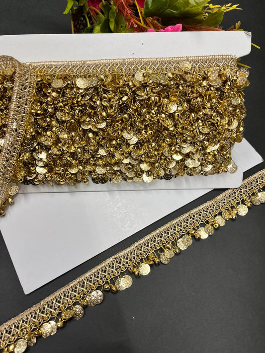Beautiful Ghungroo Hanging Lace (9 Meter) – Designer Latkan Border for Sarees, Dupattas & Lehengas (1 Inch Width)