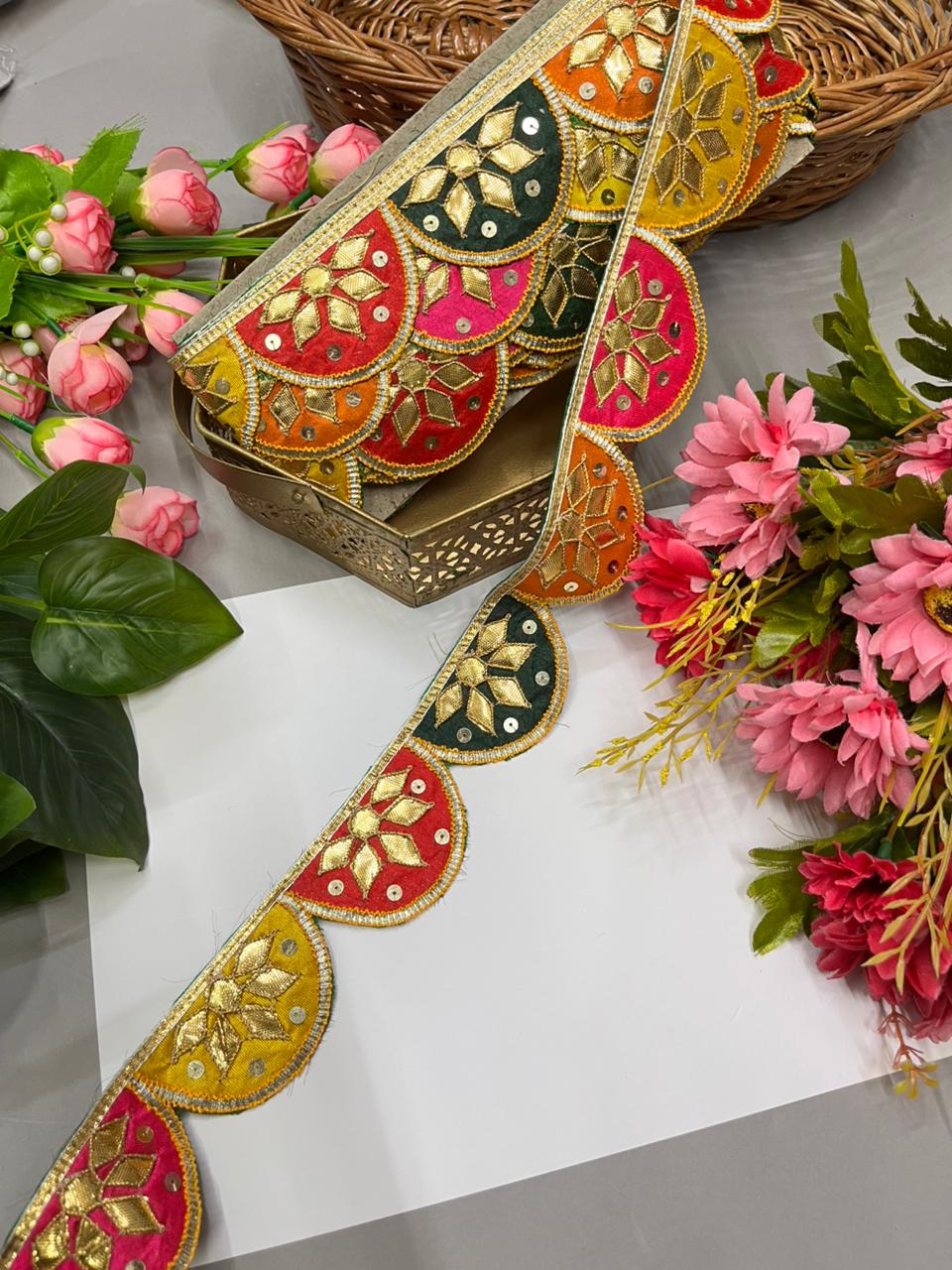 Beautiful Rajasthani Gota Lace – Premium 2 Inch Traditional Decorative Border for Ethnic & Festive Wear (9 Meter)