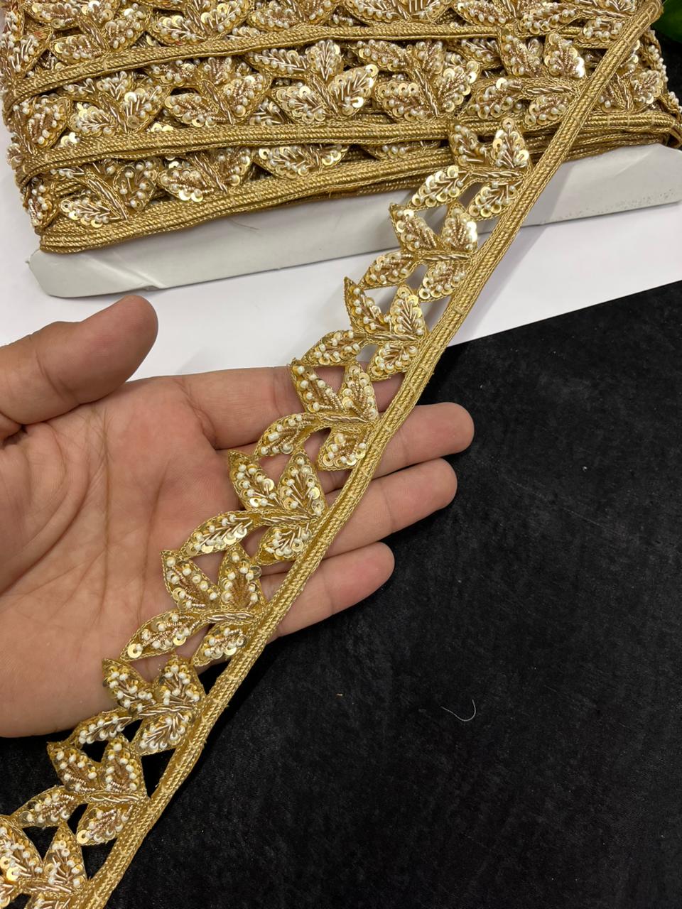 Handcrafted Cutwork Borders – Premium 1.5 Inch Handmade Decorative Lace for Ethnic & Festive Wear (9 Meter)