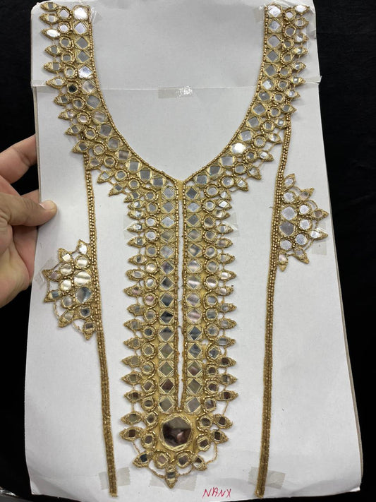 Mirror Work Neck Patch – Designer Ethnic Neck Patch for Kurti, Suits & Bridal Wear