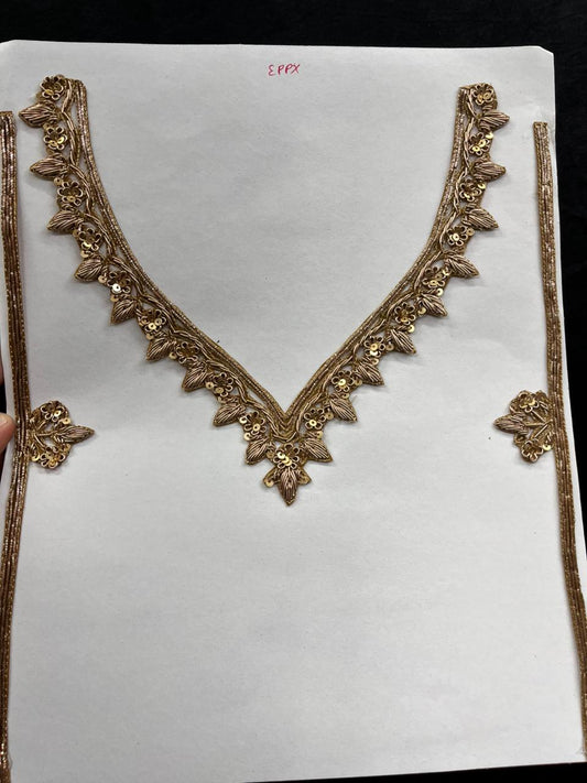 Designer Dabka Work Neck Patches – Premium Ethnic Neck Patch for Kurti, Suits & Bridal Wear