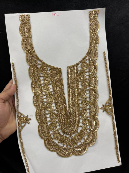 Designer Dabka Work Neck Patches – Premium Ethnic Neck Patch for Kurti, Suits & Bridal Wear