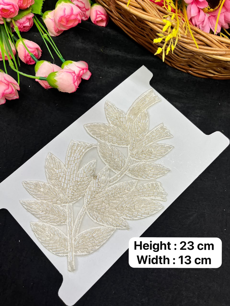 Embroidered Sew-On Applique for Dresses, Blouses, Sarees & Lehengas – Designer Decorative Embroidery Patch | DC1057 | Design 1