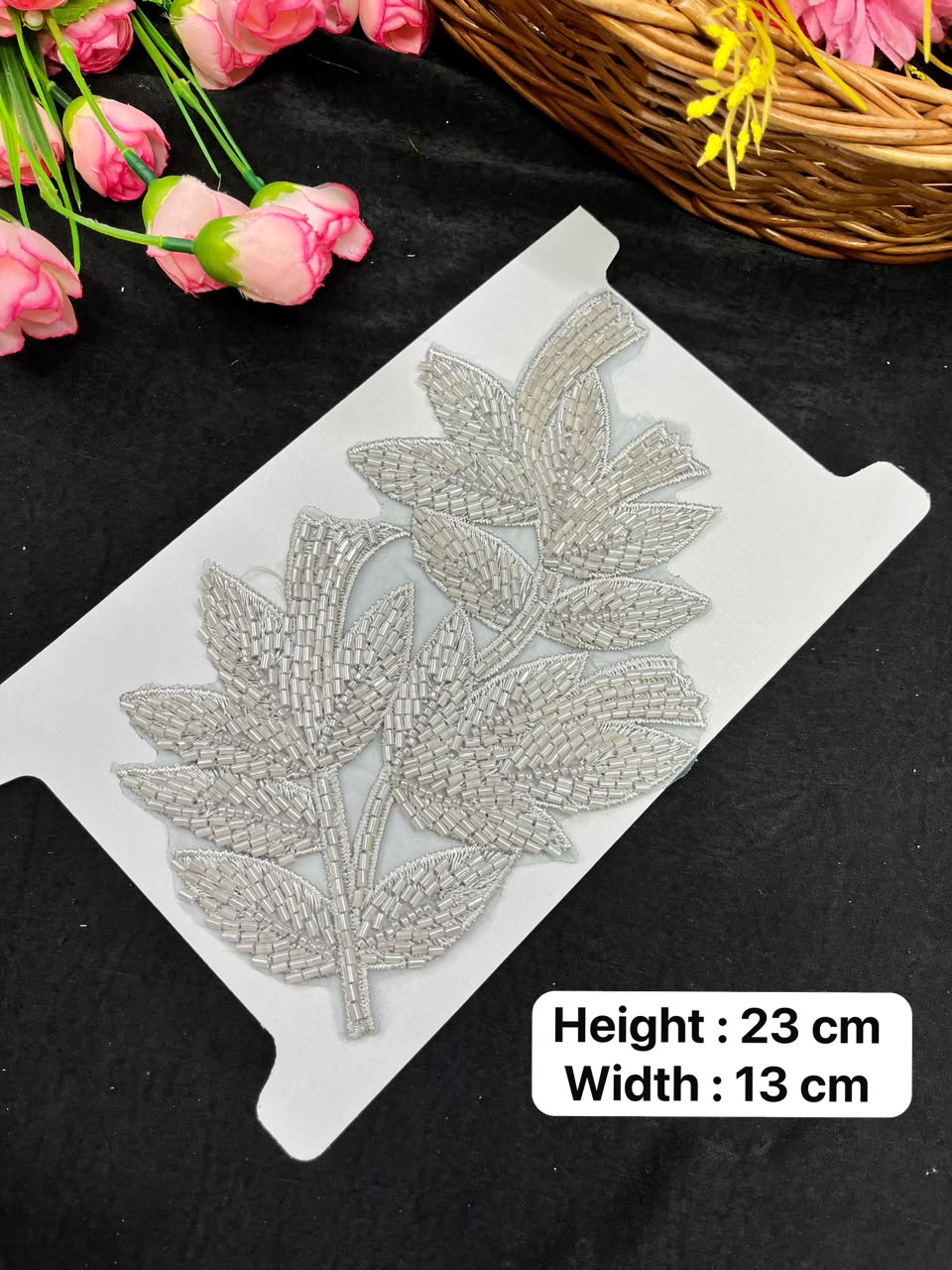 Embroidered Sew-On Applique for Dresses, Blouses, Sarees & Lehengas – Designer Decorative Embroidery Patch | DC1057 | Design 2