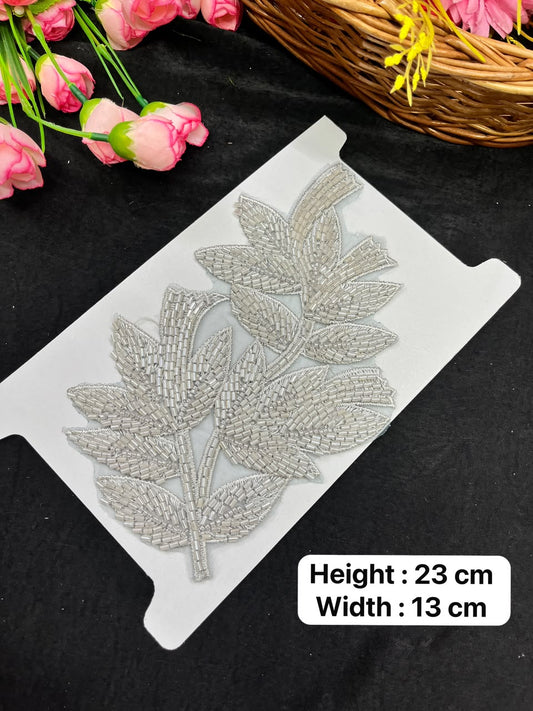 Embroidered Sew-On Applique for Dresses, Blouses, Sarees & Lehengas – Designer Decorative Embroidery Patch | DC1057 | Design 2