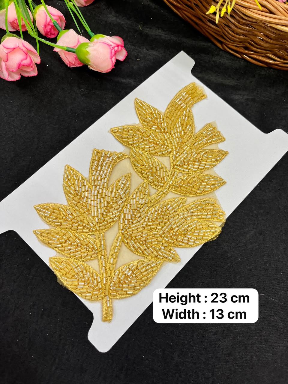 Embroidered Sew-On Applique for Dresses, Blouses, Sarees & Lehengas – Designer Decorative Embroidery Patch | DC1057 | Design 3