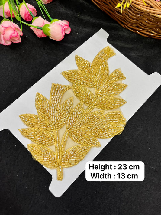 Embroidered Sew-On Applique for Dresses, Blouses, Sarees & Lehengas – Designer Decorative Embroidery Patch | DC1057 | Design 3