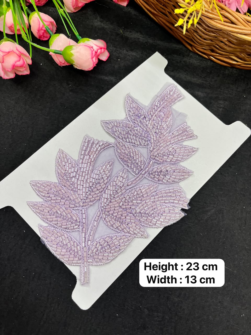 Embroidered Sew-On Applique for Dresses, Blouses, Sarees & Lehengas – Designer Decorative Embroidery Patch | DC1057 | Design 4