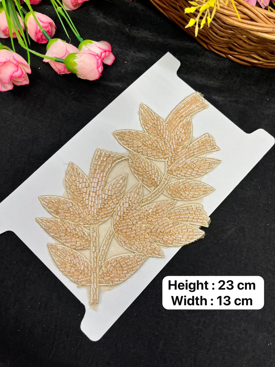 Embroidered Sew-On Applique for Dresses, Blouses, Sarees & Lehengas – Designer Decorative Embroidery Patch | DC1057 | Design 5