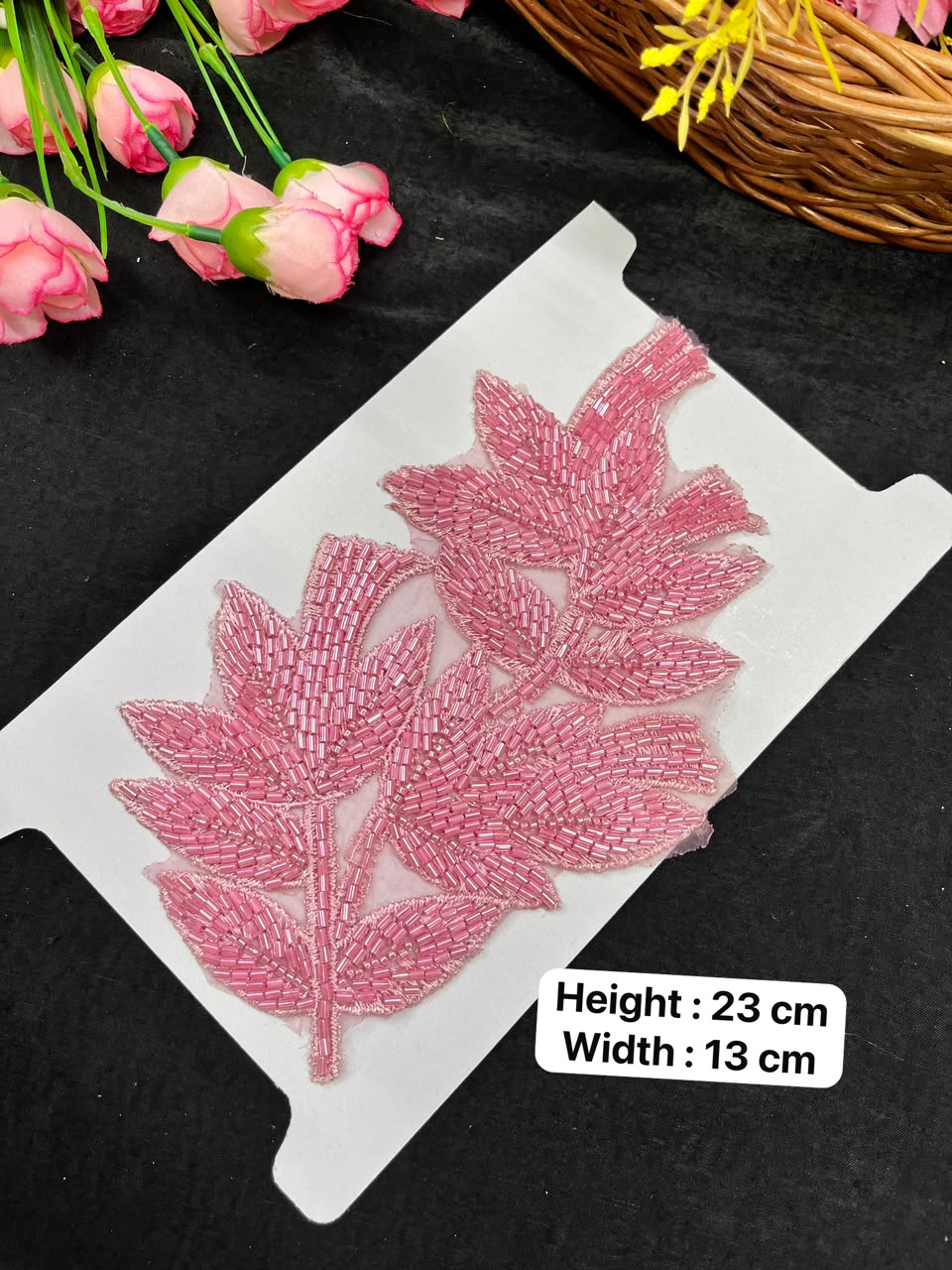 Embroidered Sew-On Applique for Dresses, Blouses, Sarees & Lehengas – Designer Decorative Embroidery Patch | DC1057 | Design 8