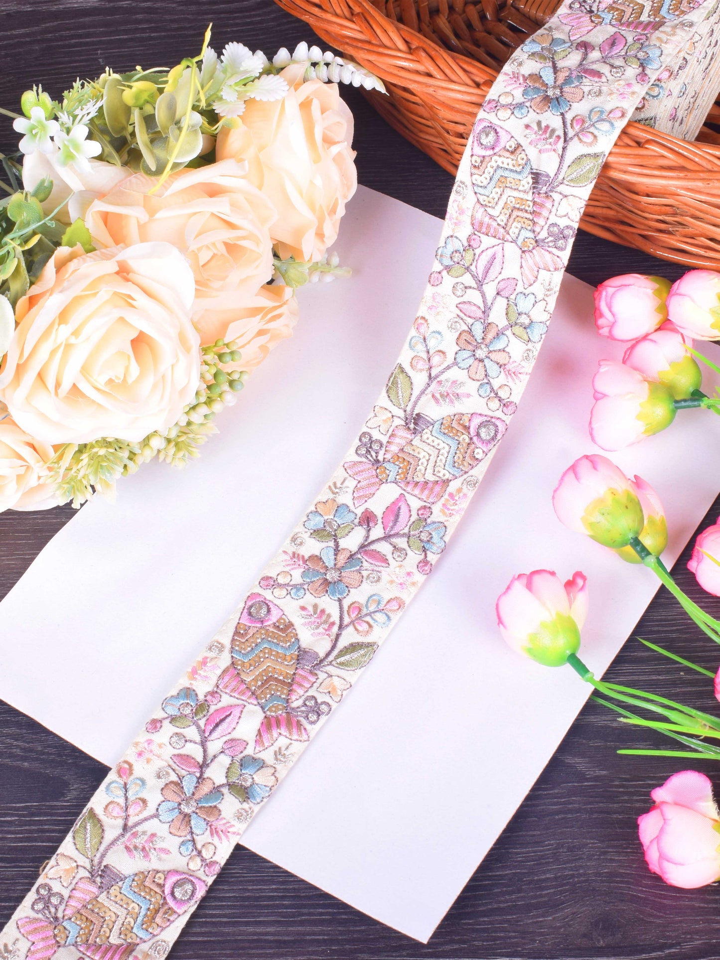 White Designer Sabhyasachi Lace – 9 Meter Roll