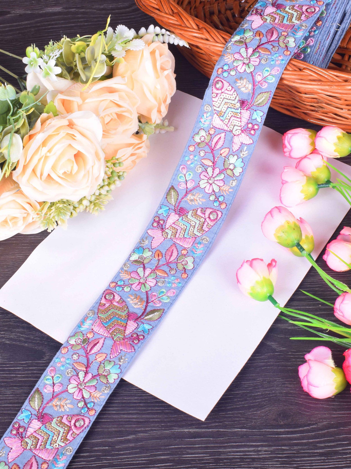 Radiant Cyan Designer Sabhyasachi Lace – 9 Meter Roll