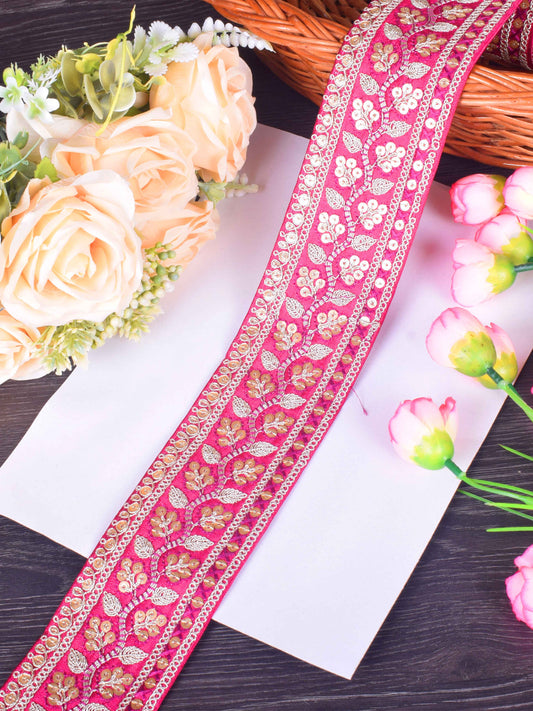 Blush Rose Floral Embroidered Sabhyasachi Lace – 9 Meter Roll