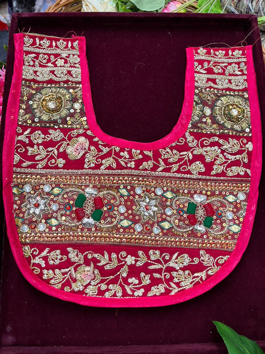 Multicoloured Handcrafted Neck Patch for Kurtis, Dresses & Blouses – Designer Embroidered Ethnic Neckline Patch | Multi 2