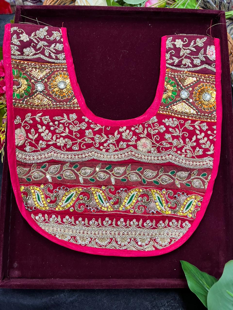 Multicoloured Handcrafted Neck Patch for Kurtis, Dresses & Blouses – Designer Embroidered Ethnic Neckline Patch | Multi 3