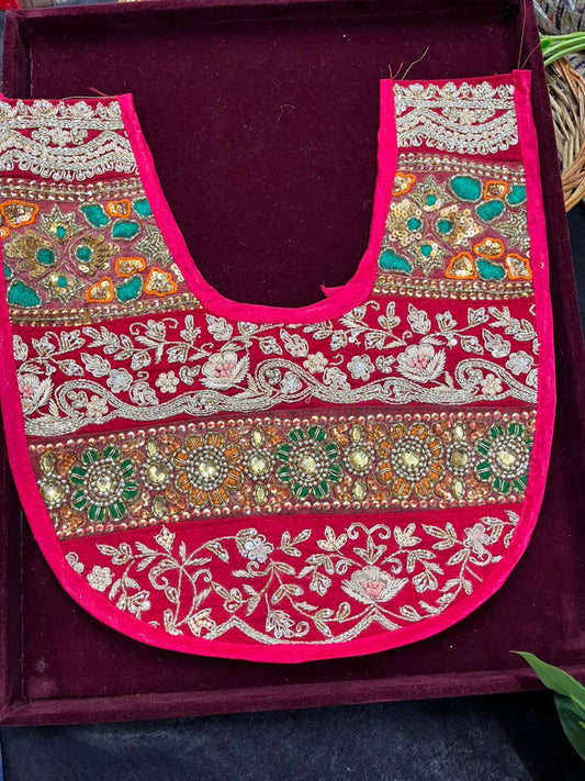 Multicoloured Handcrafted Neck Patch for Kurtis, Dresses & Blouses – Designer Embroidered Ethnic Neckline Patch | Multi 4
