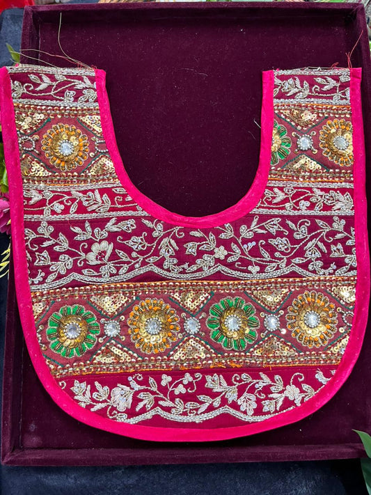 Multicoloured Handcrafted Neck Patch for Kurtis, Dresses & Blouses – Designer Embroidered Ethnic Neckline Patch | Multi 5