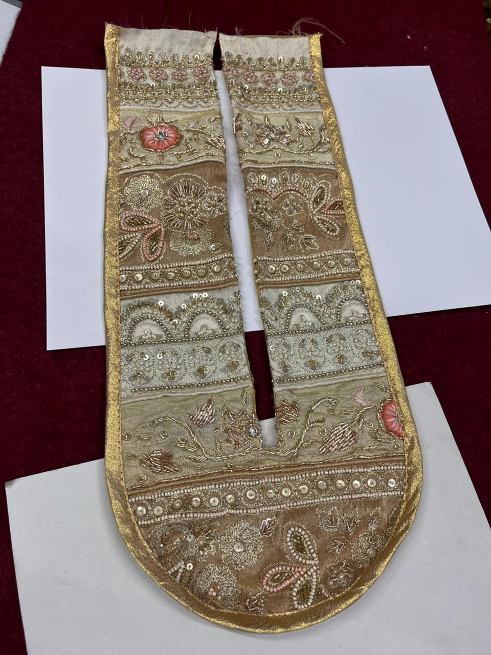 Beautiful Handcrafted Zardosi Work Neck Patch – Premium Designer Embellished Neck Applique for Blouses, Kurtis & Ethnic Wear | Design 10