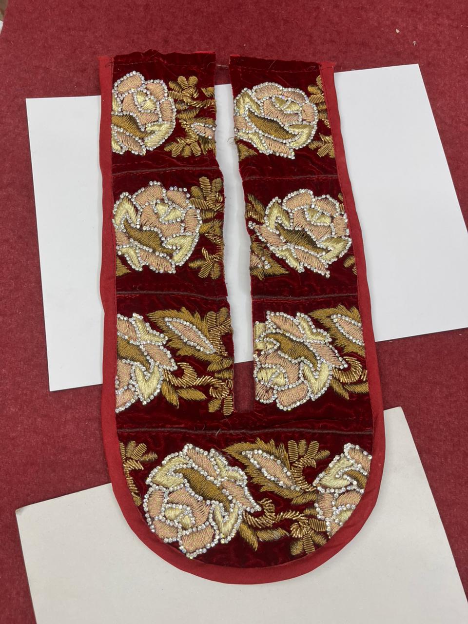 Beautiful Handcrafted Zardosi Work Neck Patch – Premium Designer Embellished Neck Applique for Blouses, Kurtis & Ethnic Wear | Design 11