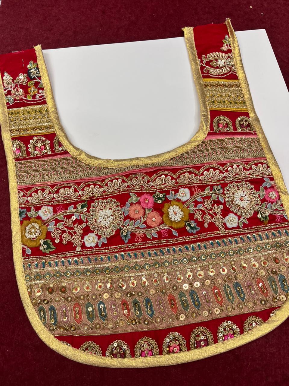 Beautiful Handcrafted Zardosi Work Neck Patch – Premium Designer Embellished Neck Applique for Blouses, Kurtis & Ethnic Wear | Design 14