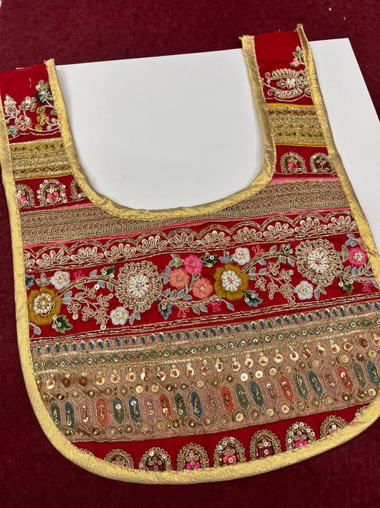 Beautiful Handcrafted Zardosi Work Neck Patch – Premium Designer Embellished Neck Applique for Blouses, Kurtis & Ethnic Wear | Design 14