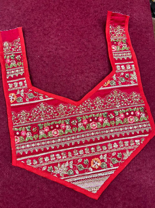 Beautiful Handcrafted Zardosi Work Neck Patch – Premium Designer Embellished Neck Applique for Blouses, Kurtis & Ethnic Wear | Design 19