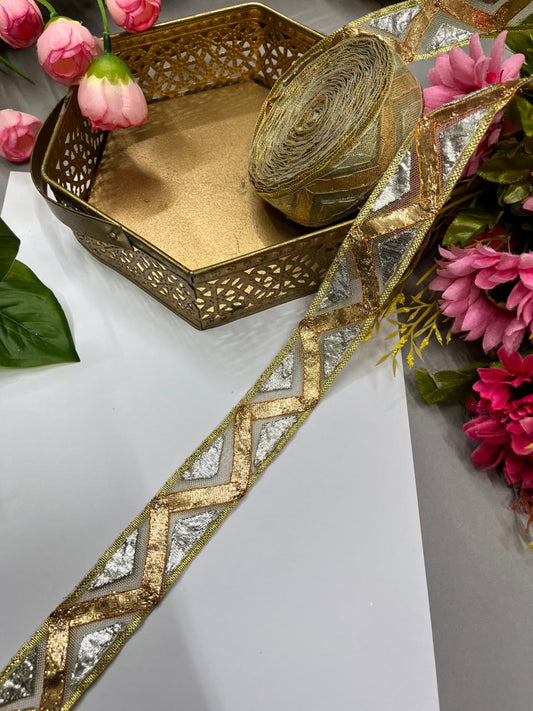 Handcrafted Jaipuri Gota Borders – Premium 1.5 Inch Traditional Decorative Lace for Ethnic & Festive Wear (9 Meter) | Design 1