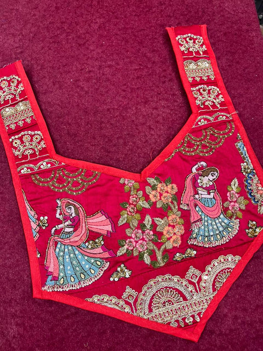 Beautiful Handcrafted Zardosi Work Neck Patch – Premium Designer Embellished Neck Applique for Blouses, Kurtis & Ethnic Wear | Design 21