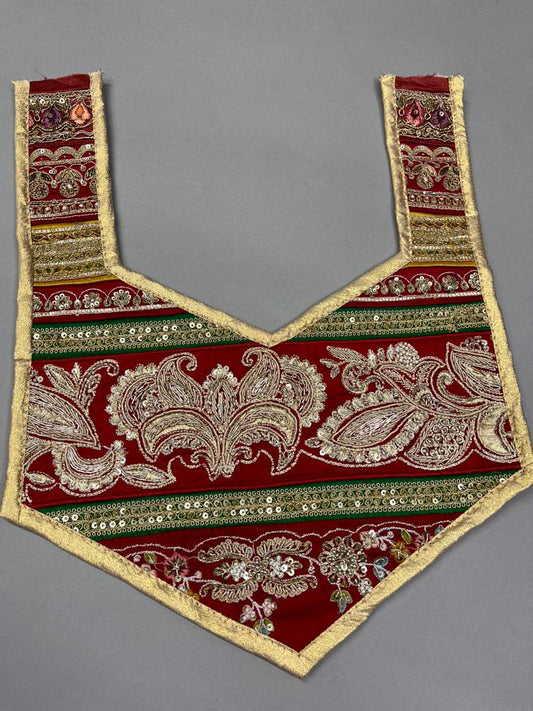 Beautiful Handcrafted Zardosi Work Neck Patch – Premium Designer Embellished Neck Applique for Blouses, Kurtis & Ethnic Wear | Design 23