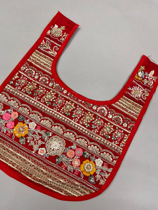 Beautiful Handcrafted Zardosi Work Neck Patch – Premium Designer Embellished Neck Applique for Blouses, Kurtis & Ethnic Wear | Design 28