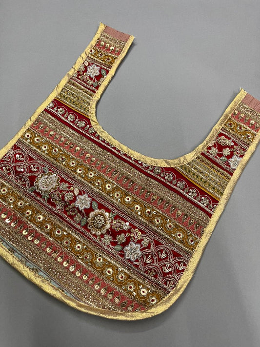 Beautiful Handcrafted Zardosi Work Neck Patch – Premium Designer Embellished Neck Applique for Blouses, Kurtis & Ethnic Wear | Design 29