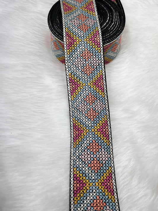 Designer Cross Stitch Lace Border Trim - 9 Meter, 2 Inch Width | Design 3