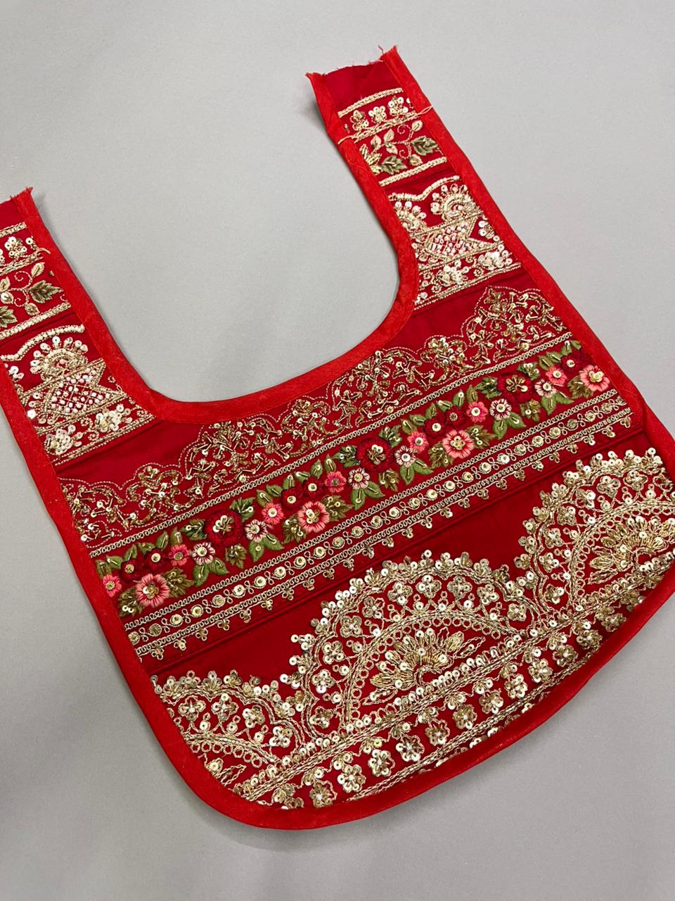 Beautiful Handcrafted Zardosi Work Neck Patch – Premium Designer Embellished Neck Applique for Blouses, Kurtis & Ethnic Wear | Design 31