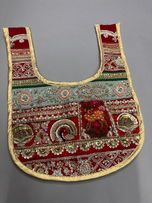 Beautiful Handcrafted Zardosi Work Neck Patch – Premium Designer Embellished Neck Applique for Blouses, Kurtis & Ethnic Wear | Design 32