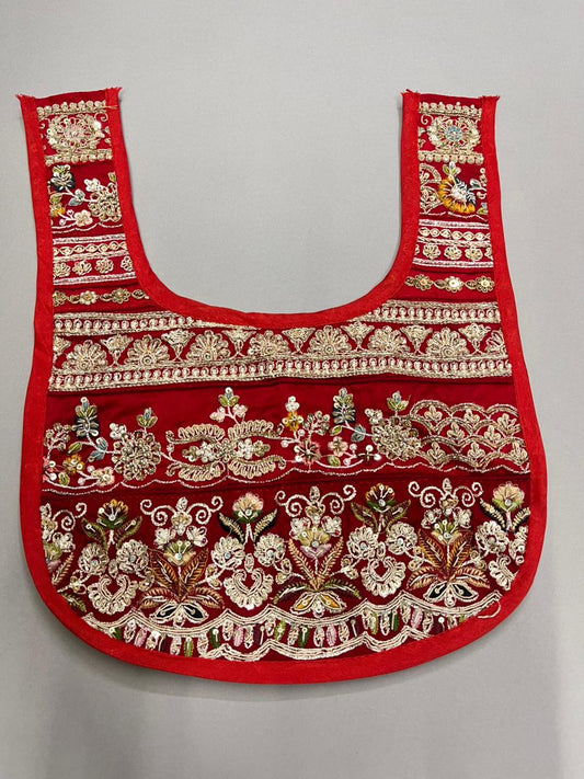 Beautiful Handcrafted Zardosi Work Neck Patch – Premium Designer Embellished Neck Applique for Blouses, Kurtis & Ethnic Wear | Design 33