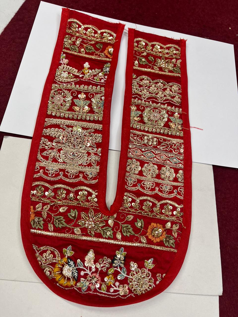 Beautiful Handcrafted Zardosi Work Neck Patch – Premium Designer Embellished Neck Applique for Blouses, Kurtis & Ethnic Wear | Design 5