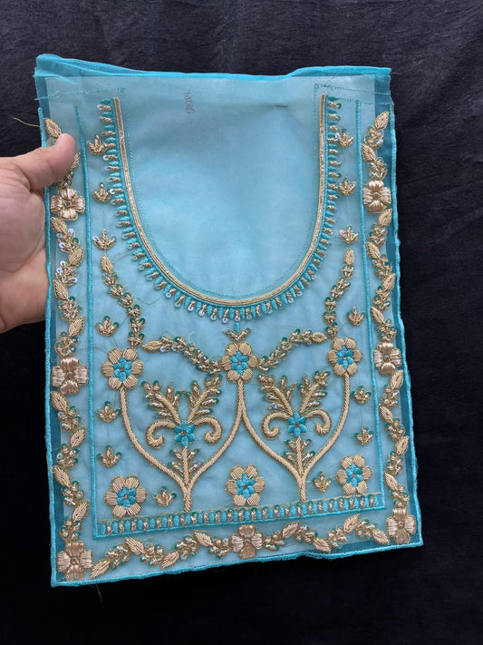 Zardozi Embroidery Neck Patch for Kurti & Suits – Premium Designer Ethnic Neck Patch for Festive & Bridal Wear | Firozi
