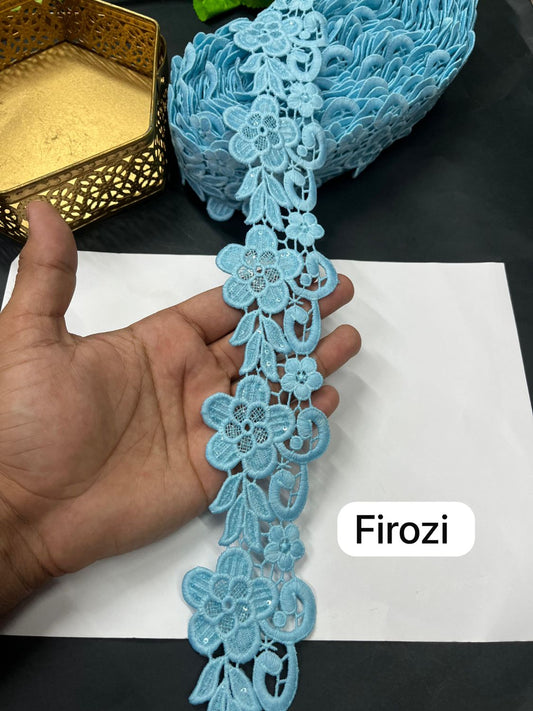 Beautiful Cotton GPO Lace Border – Imported Saree Laces & Designer Trims (9 Meter Roll) | Firozi