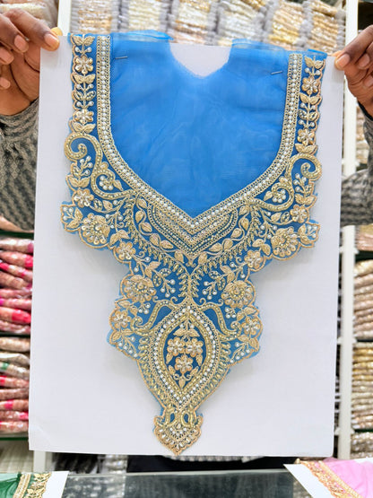 Beautiful Neck Patch for Dresses & Kurtis – Elegant Designer Embellished Neck Applique | Firozi