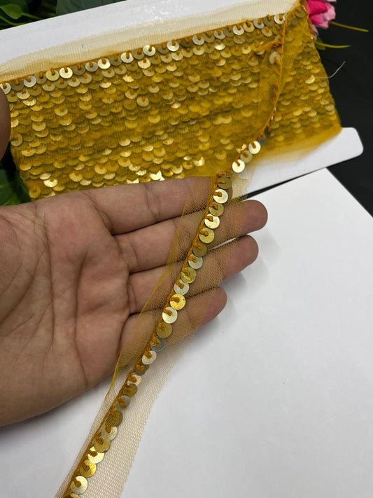 Sabyasachi-Inspired Metal Coin Lace for Dupattas & Sarees – Premium Handmade Ethnic Lace Border | Gold Silver