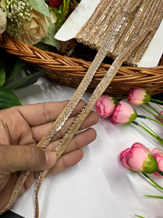 Thin Zardozi Lace – Premium Handmade Zardozi Border for Sarees, Dupattas & Ethnic Wear | Gold