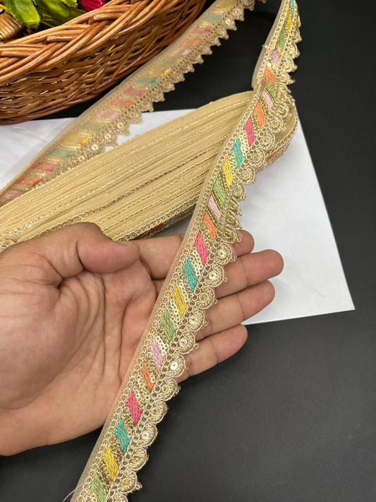 Sabyasachi Inspired Saree Lace & Borders – Premium Designer Trim for Sarees, Lehengas & Dupattas (9 Meter, 1 Inch Width) | Gold