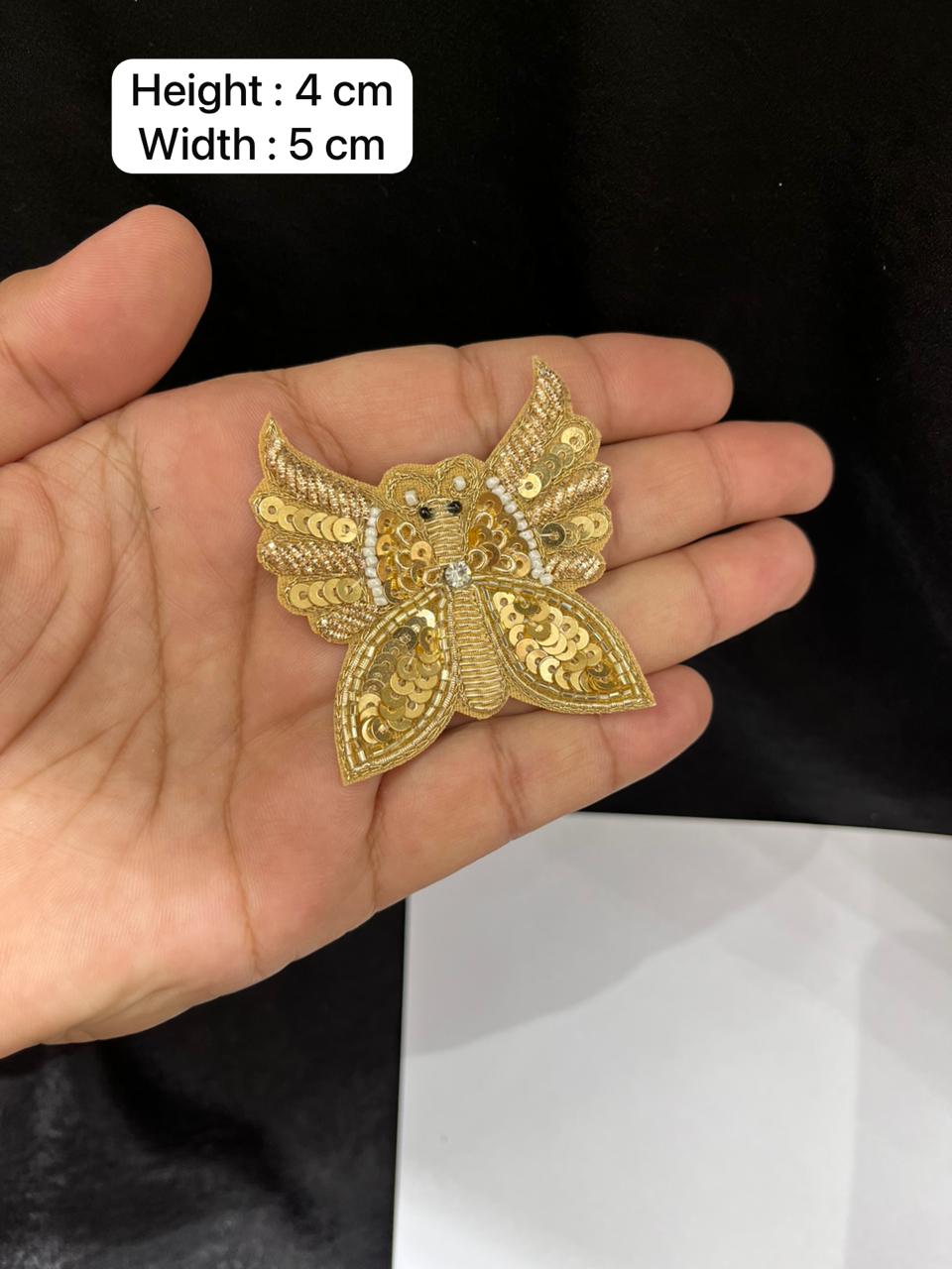 Handcrafted Bird Applique Patch for Sarees, Lehengas & Blouses – Designer Embroidered Bird Motif Patch | Gold