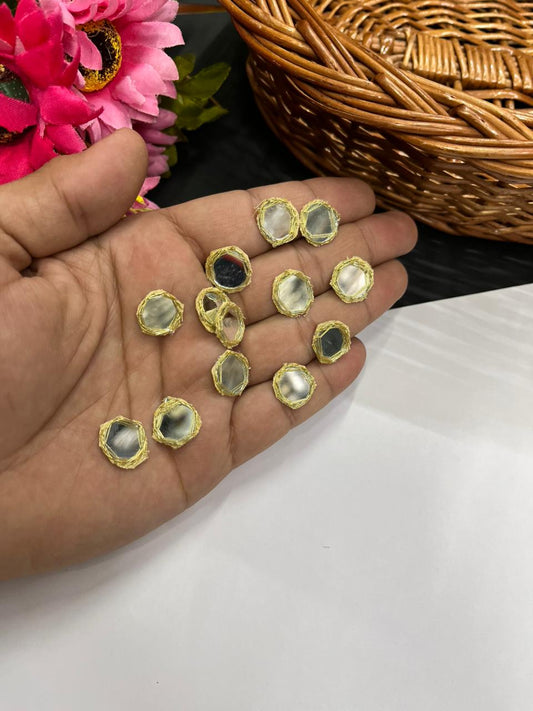 Handcrafted Mirror Butti for Dupattas & Sarees (Pack of 12) – Premium Traditional Embellishments | Gold