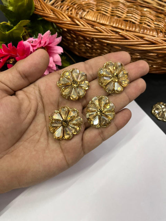 Handmade Crystal Patch – Elegant Designer Patch for Ethnic & Contemporary Wear | Gold