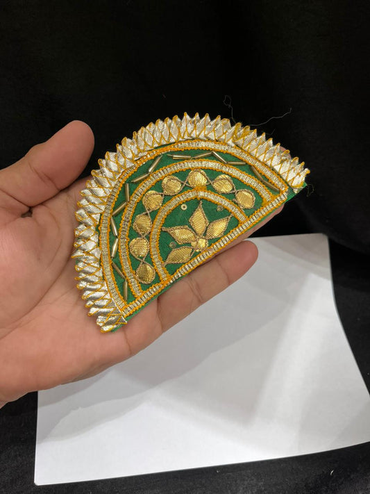 Beautiful Indian Gota Patti Applique Work Decorative Crafting Patch for Saree, Lehenga & Blouse – Sew On Ethnic Designer Applique Badge | Green